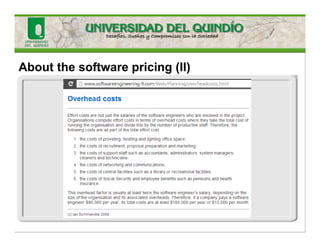 About the software pricing (II)
 