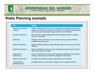 Risks Planning example
 