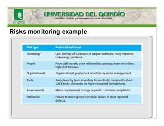 Risks monitoring example
 