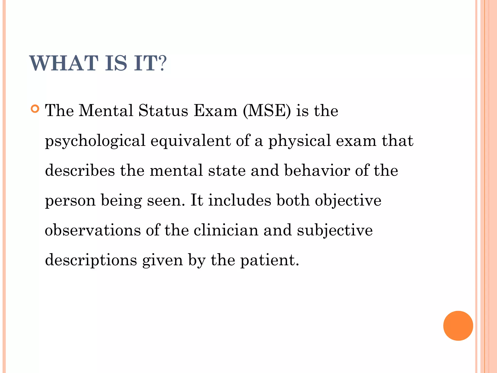 Mental status examination | PPT