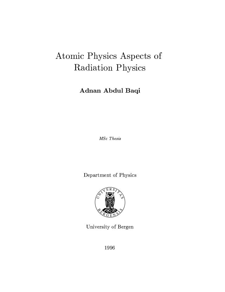 Phd thesis in radiation physics