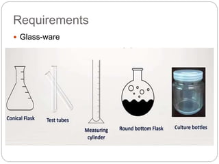 Requirements
 Glass-ware
 