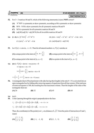 Triumph- JEE Advanced Maths - Paper 1 | PDF