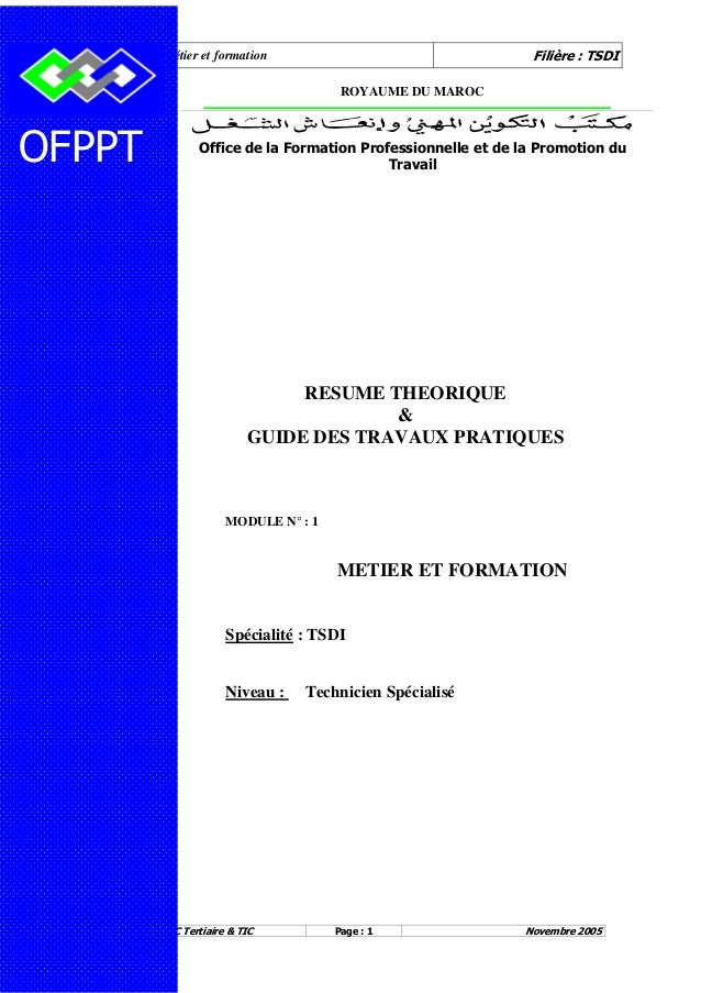 Telecharger Metier Et Formation Ofppt Tsge Pdf Module Tsge Metier Et Formation Metier Pdf Exercices Pdf Com