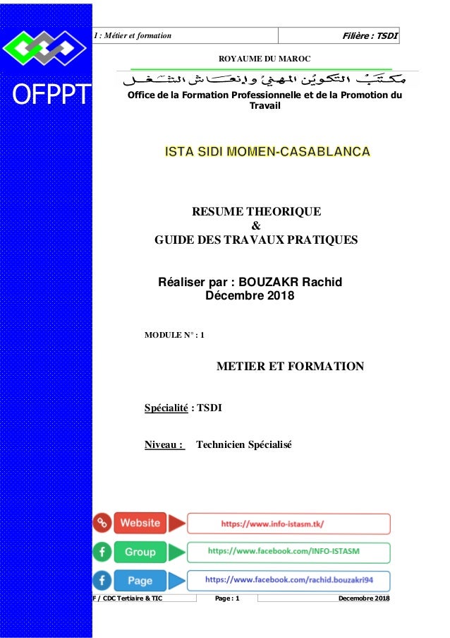 M01 Metier Et Formation Tdi