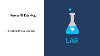 Power BI Desktop
• Creating the Data Model
 