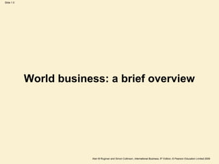 Slide 1.5
Alan M Rugman and Simon Collinson, International Business, 5th Edition, © Pearson Education Limited 2009
World business: a brief overview
 