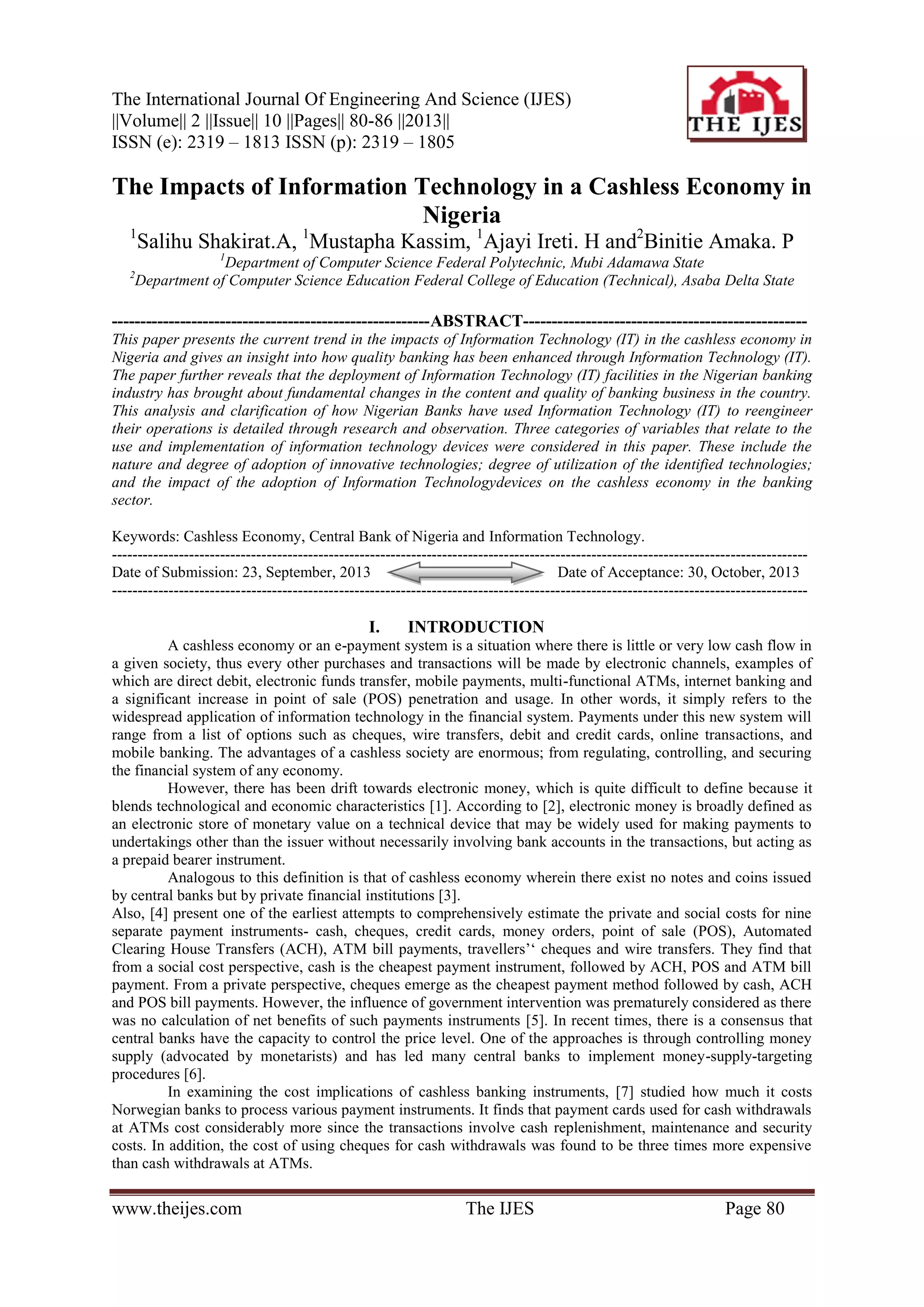 The International Journal of Engineering and Science (The IJES) | PDF