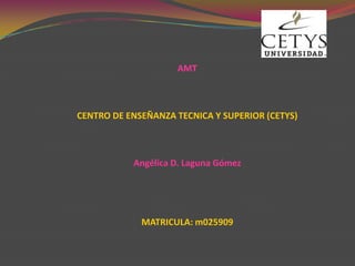 AMT CENTRO DE ENSEÑANZA TECNICA Y SUPERIOR (CETYS) Angélica D. Laguna Gómez MATRICULA: m025909 