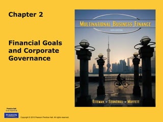 Chapter 2 Financial Goals and Corporate Governance 