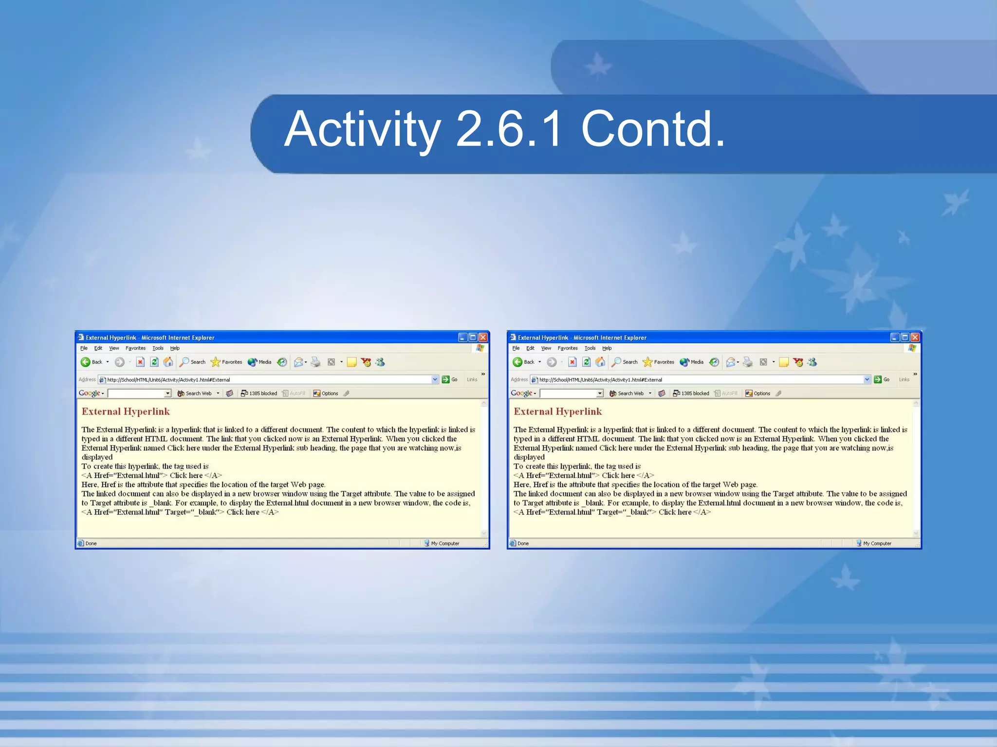 Activity 2.6.1 Contd. 