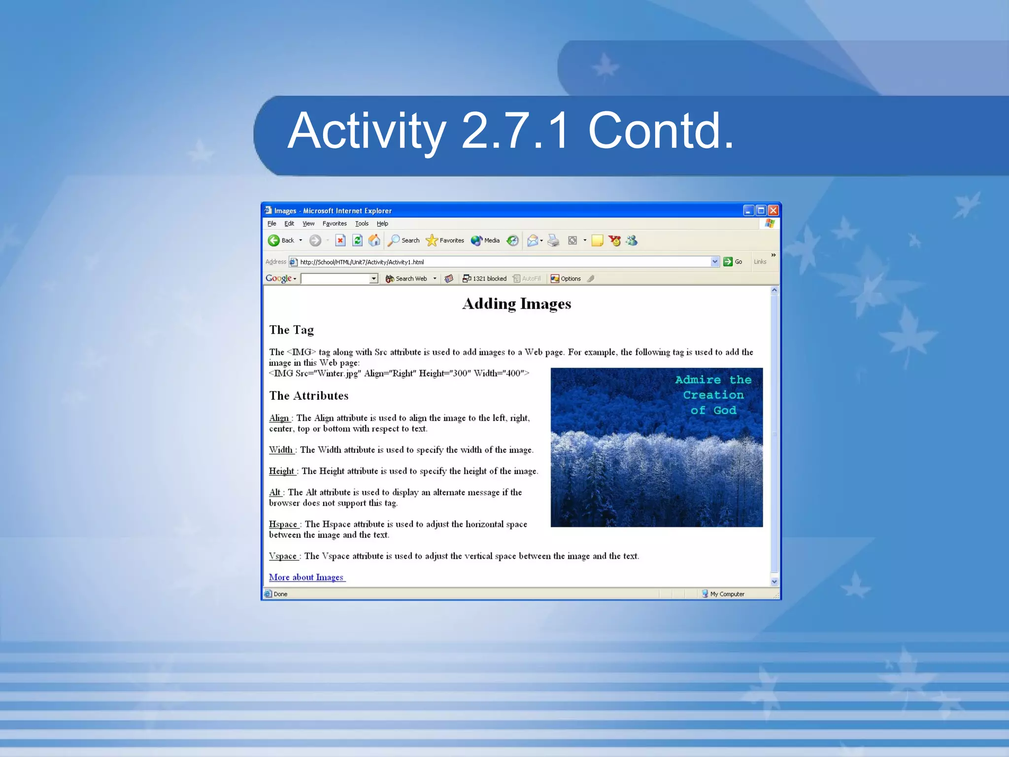Activity 2.7.1 Contd. 