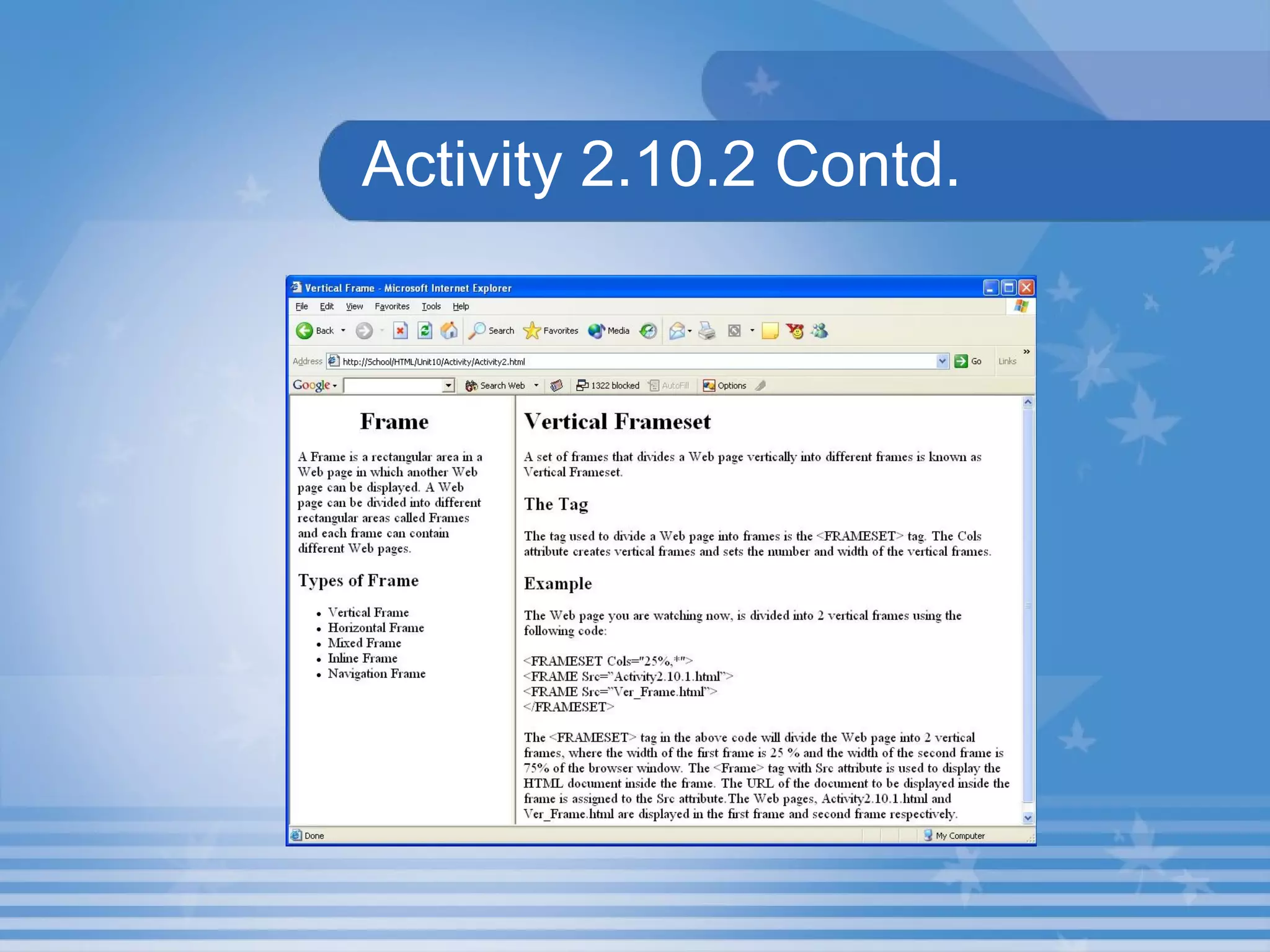Activity 2.10.2 Contd. 