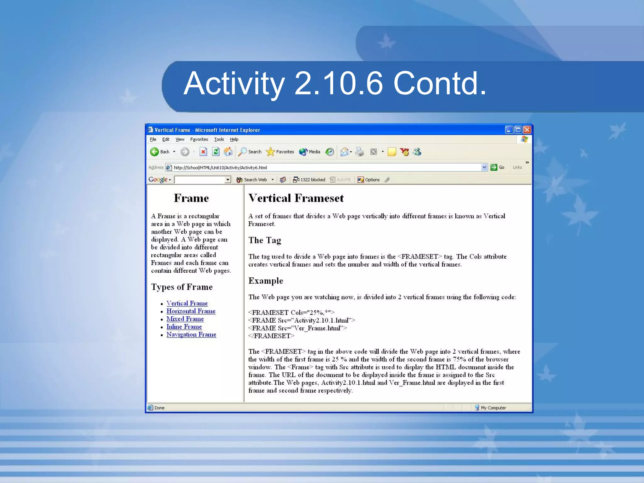 Activity 2.10.6 Contd. 