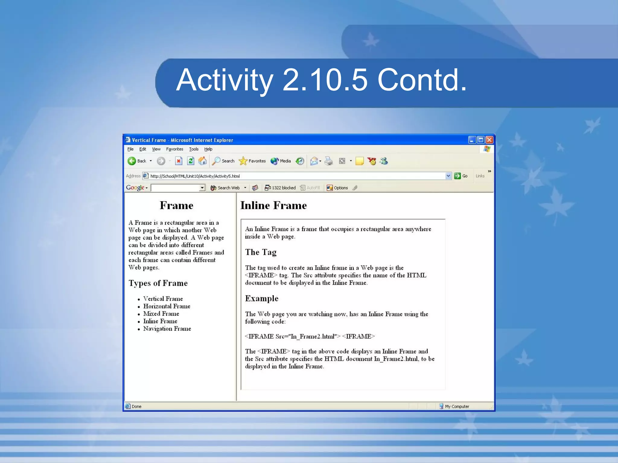 Activity 2.10.5 Contd. 