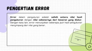 ERROR DAN KETIDAKPASTIAN DALAM PENGUKURAN | PDF