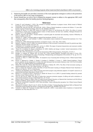 Effect of a Training Program about Maternal Fetal Attachment Skills on ...