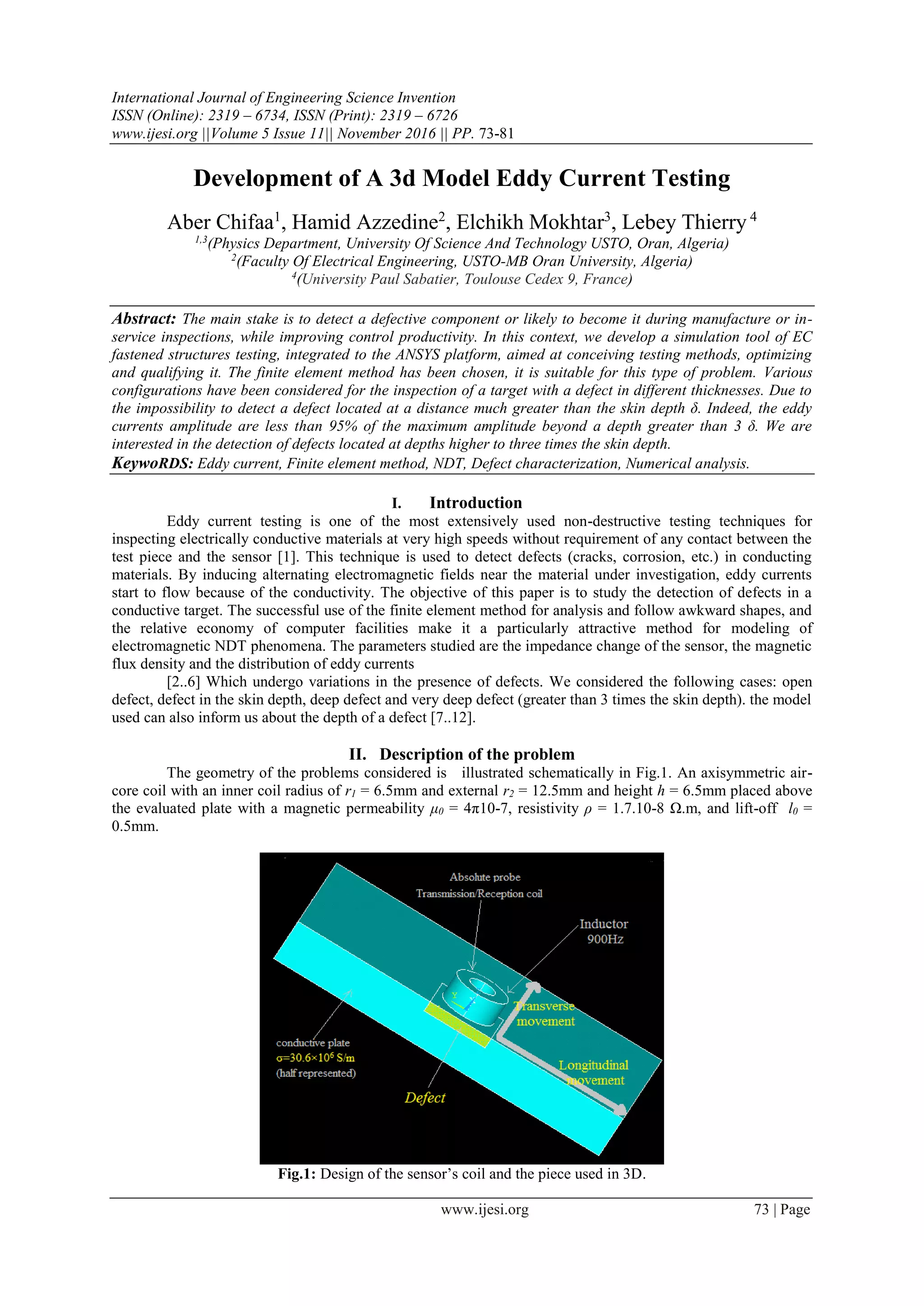 Development of A 3d Model Eddy Current Testing | PDF