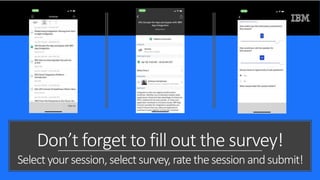 Integration Technical Conference 2019 49
Don’t forget to fill out the survey!
Selectyour session, selectsurvey, rate thesession andsubmit!
 