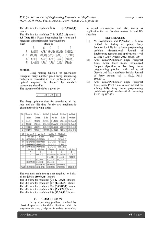 Fuzzy Sequencing Problem Using Generalized Triangular Fuzzy Numbers | PDF