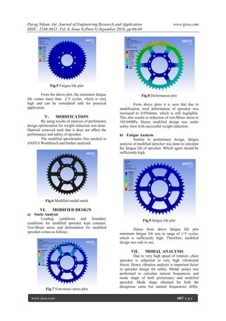 Design Optimization Of Chain Sprocket Using Finite Element Analysis | PDF