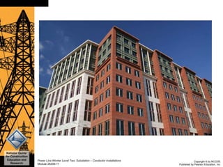 Copyright © by NCCER,
Published by Pearson Education, Inc.
Power Line Worker Level Two: Substation – Conductor Installations
Module 26206-11
National Center
for Construction
Education and
Research
Slide 48
 