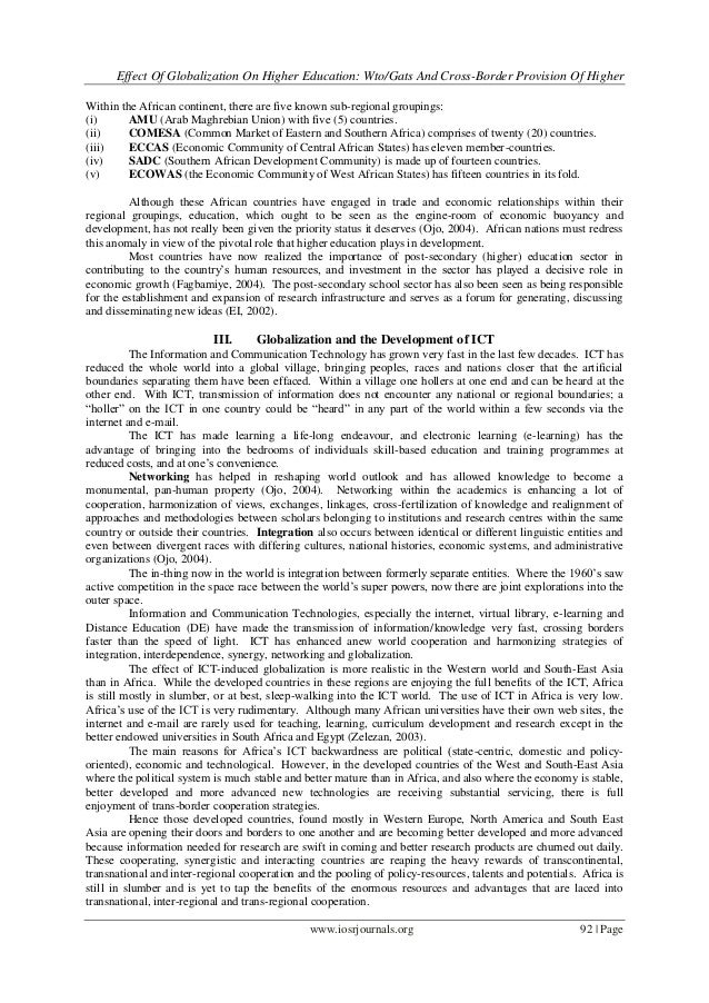 the effect of globalization on nigeria Exposed to both the positive and negative effects of globalization globalization on nigeria by focusing on its impact on science and technology and the. the effect of globalization on nigeria Exposed to both the positive and negative effects of globalization globalization on nigeria by focusing on its impact on science and technology and the.