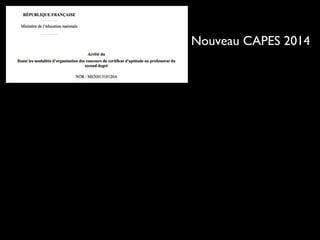 Nouveau CAPES 2014
 