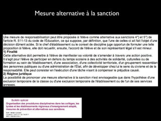 Mesure alternative à la sanction
 