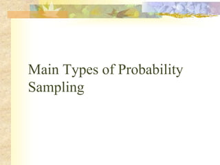 Main Types of Probability
Sampling
 