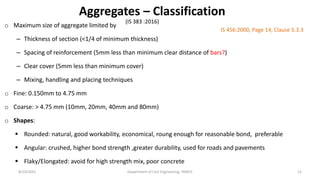 Properties of cement and aggregate and grading Requirements | PDF