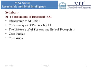 M1.4 Principles - Responsible Artificial Intelligence | PPTX