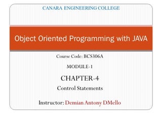 Control Statements in JAVA