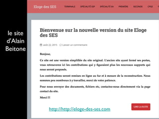 http://www.eloge-des-ses.fr
le site
d'Alain
Beitone
http://http://eloge-des-ses.com
 