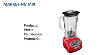 MARKETING MIX
Producto
Precio
Distribución
Promoción
 