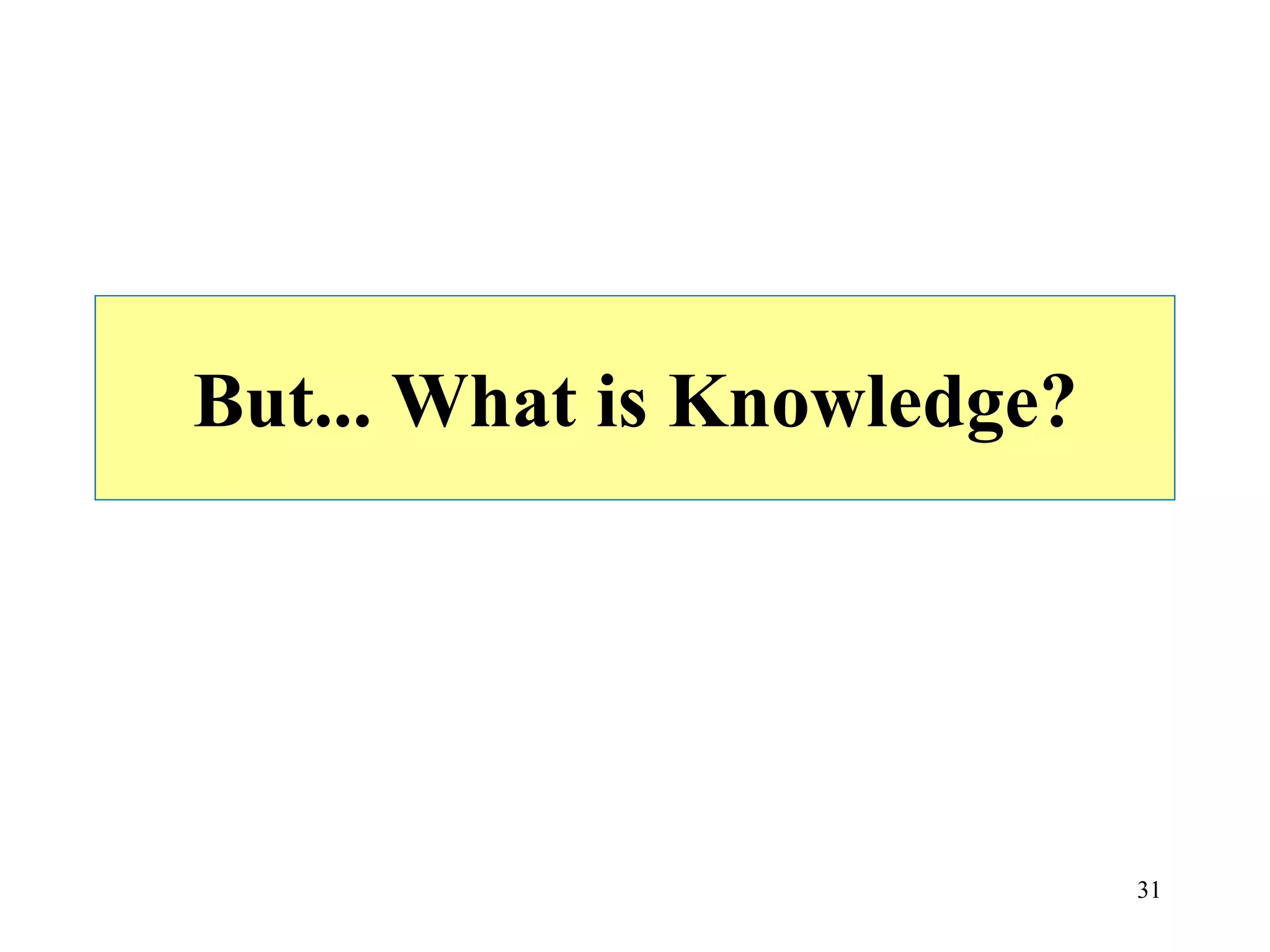 But... What is Knowledge?
31
 