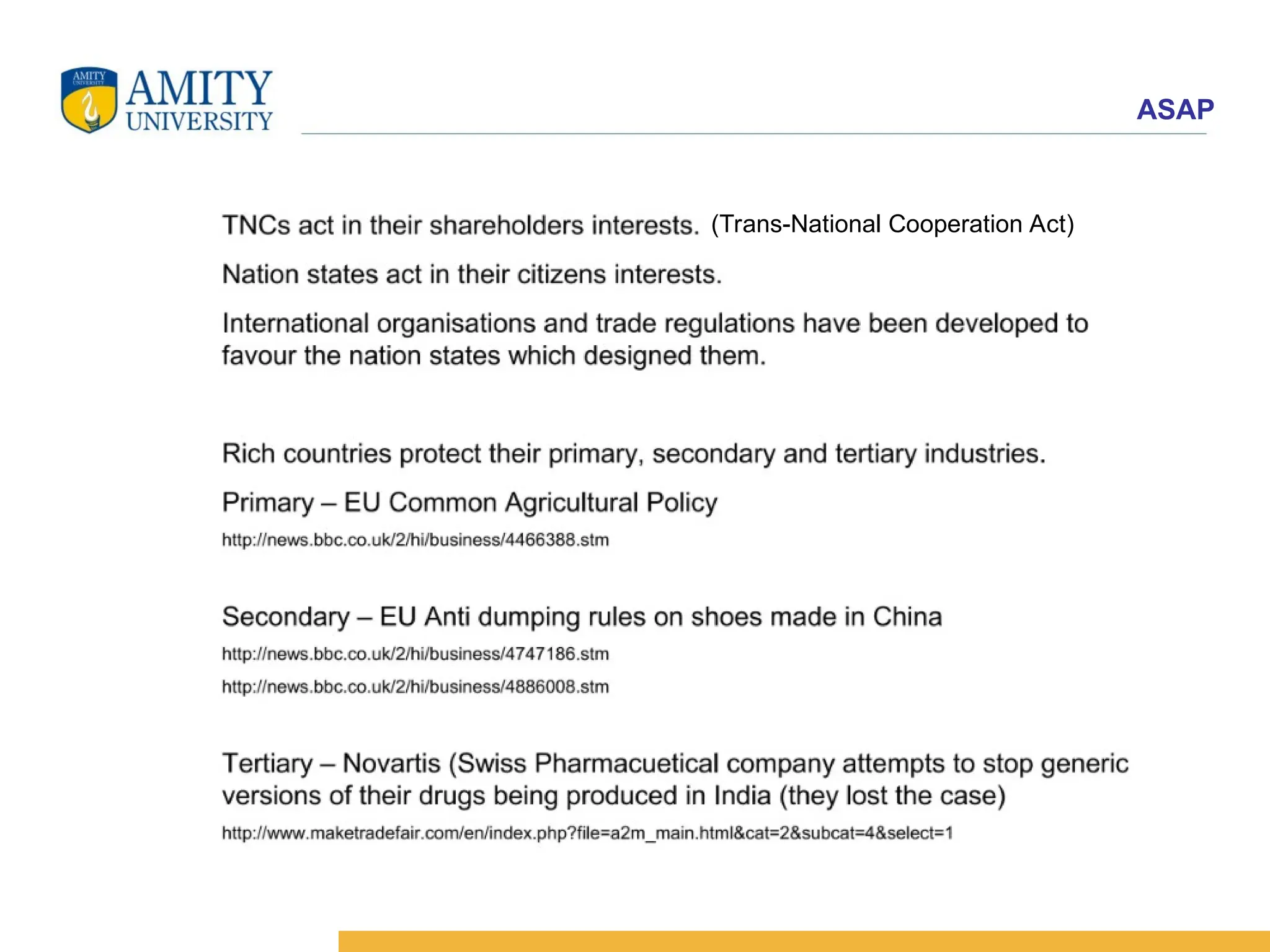 ASAP
(Trans-National Cooperation Act)