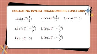 Sin Inver Cos Invers Tan Invers M 102 - Inverse Trigonometric Functions Presentation.pptx