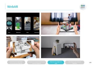 Analyserla composition
d’une solutiondigitale
Analyserla compositiond’une
solutiondigitale
Maitriser lesrèglesdu
web
Utilisateursetsolutions
digitales
WebAR
118
 