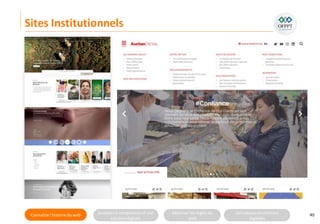 Connaitre l’histoire duweb Analyserla compositiond’une
solutiondigitale
Maitriser lesrèglesdu
web
Utilisateursetsolutions
digitales
Sites Institutionnels
40
 