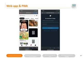 Connaitre l’histoire duweb Analyserla compositiond’une
solutiondigitale
Maitriser lesrèglesdu
web
Utilisateursetsolutions
digitales
Web app & PWA
44
 