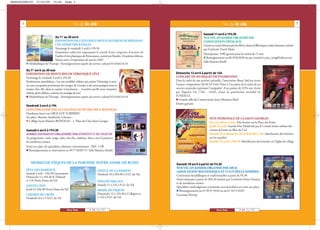 BUSSYSCOPE109     27/03/09       15:46     Page 2




      2                                            Vie de la cité                                                                                            Vie de la cité                                                      3

                                                                                                                                           Samedi 11 avril à 19h30
                                 Du 1er au 30 avril                                                                                        NOUVEL AN KHMER ORGANISÉ PAR
                                 EXPOSITION DE L’ATELIER D’ARTS PLASTIQUES DE RÉSONAN-                                                     L’ASSOCIATION DÉVALACK
                                 CES ANIMÉ PAR KATALIN                                                                                     Chants et contes khmers par les élèves, danses folkloriques, soirée dansante animée
                                 Vernissage le vendredi 3 avril à 19h30                                                                    par l’orchestre Touch Music
                                 Exposition collective regroupant le travail d’une vingtaine d’artistes de
                                                                                                                                           Participation: 10€ (gratuit pour les moins de 15 ans)
                                 l’atelier d’arts plastiques de Résonances, animé par Katalin. Deuxième édition,
                                                                                                                                             Renseignements au 0618363696 ou par courriel à yany_uong@yahoo.com
                                 faisant suite à l’exposition de janvier 2007.
                                                                                                                                           Salle Maurice-Koehl
            Médiathèque de l’Europe - Renseignements auprès du service culturel 0164662424

          Du 1er avril au 30 mai
          EXPOSITION DE PEINTURES DE VÉRONIQUE LÉVY                                                                Dimanche 12 avril à partir de 14h
          Vernissage le vendredi 3 avril à 19h30                                                                   CONCERT DE MUSIQUES VIETNAMIENNES
          Entièrement autodidacte, c’est une mobilité réduite qui amène Véronique à trou-                          Dans le cadre de son activité culturelle, l’association Bussy SaiGon invite
          ver une occupation permettant de voyager, de s'évader et de communiquer tout en                          l'auteur compositeur QUACH Vinh Thien à l’occasion de la sortie de ses
          restant chez elle, dans sa cuisine si lumineuse… Lumière qu’elle nous transmet,                          oeuvres musicales reprenant l'intégralité d’un poème de 3254 vers (écrits
          tableau après tableau, comme un message de joie!                                                         par Nguyen Du 1766 - 1820), classé au patrimoine mondial de
             Médiathèque de l’Europe - Renseignements auprès du service culturel 0164662424                        l’UNESCO.
                                                                                                                      Grande salle du Conservatoire Jean-Sébastien-Bach
                                                                                                                   Entrée gratuite
          Vendredi 3 avril à 19h
          LOTO ORGANISÉ PAR LE COLLÈGE-LYCÉE MAURICE-RONDEAU
          Nombreux lots et un GROS LOT SURPRISE!
          Sur place: Buvette, Sandwichs, Gâteaux…                                                                                               FÊTE PATRONALE DE LA SAINT-GEORGES
            Collége-Lycée Maurice-RONDEAU - 1, Place du Clos-Saint-Georges                                                                      Du 14 avril au 3 mai: Fête foraine sur la Place des Foires
                                                                                                                                                Jeudi 23 avril: Grande Fête Médiévale par le Comité loisirs enfants des
          Samedi 4 avril à 19 h 30                                                                                                              centres de loisirs au Bleu du Ciel
          SOIRÉE DANSANTE ORGANISÉE PAR L’INSTITUT DU FLEUVE                                                                                    Samedi 25 et dimanche 26 avril de 8h à 12h: distribution des brioches
          Au programme: rock, tango, salsa, cha-cha, madison, disco, avec la présence                                                           sur les marchés
          de nombreux artistes.                                                                                                                 Samedi 25 avril à 18h30: Bénédiction des brioches en l’église du village
          Vente sur place de spécialités culinaires vietnamiennes - PAF: 12€
            Renseignements et réservations au 0977680973 / Salle Maurice-Koehl


              MESSES DE PÂQUES DE LA PAROISSE NOTRE-DAME DE BUSSY                                                  Samedi 18 avril à partir de 9 h 30
                                                                                                                   NOUVEL AN KHMER ORGANISÉ PAR ABCK
          FÊTE DES RAMEAUX                                                OFFICE DE LA PASSION                     (ASSOCIATION BOUDDHIQUE ET CULTURELLE KHMÈRE)
          Samedi 4 avril - 18h30 Guermantes                               Vendredi 10 à 20h30 à N.D. du Val
          Dimanche 5 à 10h30 St Thibault                                                                           Cérémonies bouddhiques et traditionnelles à partir de 9h30
          et 11h Notre Dame du Val                                                                                 Soirée dansante à partir de 20h30 animée par l’orchestre Késar Dantrey
                                                                          VEILLÉE PASCALE
                                                                                                                   et de nombreux artistes
          SAINTE CÈNE                                                     Samedi 11 à 21h à N.D. du Val
                                                                                                                   Spécialités cambodgienne et boissons non alcoolisées en vente sur place
          Jeudi 9 à 20h30 Notre Dame du Val                               MESSE DE PÂQUES                             Renseignements au 0130319404 ou au 0134132489
          CHEMIN DE CROIX                                                 Dimanche 12 à 10h30 à Collégien et       Gymnase Herzog
          Vendredi 10 à 15 N.D. du Val                                    à 11h à N.D. du Val


                                             Bussy Scope         N° 109 - Mars 2009                                                                    Bussy Scope          N° 109 - Mars 2009
 