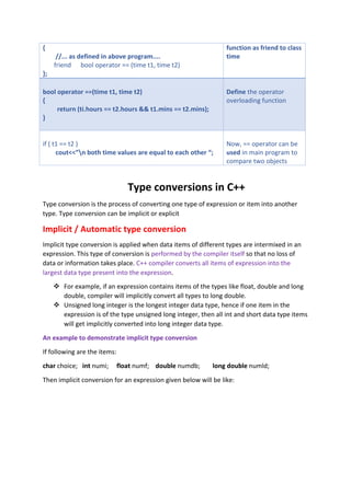 M11 operator overloading and type conversion | PDF