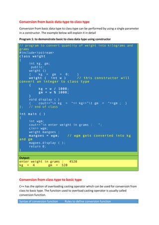 M11 operator overloading and type conversion | PDF