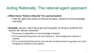Ration Agent Approach Example Introduction to Artificial Intelligence and few examples | PDF