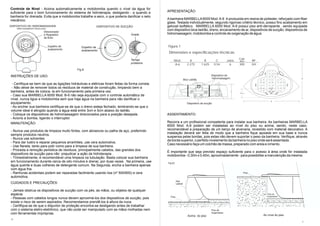 Controle de Nível - Aciona automaticamente a motobomba quando o nível da água for
suficiente para o bom funcionamento do sistema de hidroterapia, desligando - a quando a          APRESENTAÇÃO:
banheira for drenada. Evita que a motobomba trabalhe a seco, o que poderia danificar o selo
mecânico.                                                                                        A banheira MARBELLA 6000 Mod. A-6 é produzida em resina de poliester, reforçado com fiber
                                                                                                 glass. Testada individualmente, segundo rigoroso critério técnico, possui fino acabamento em
DISPOSITIVO DE HIDROMASSAGEM                             DISPOSITIVO DE SUCÇÃO                   gelcoat isoftálico. MARBELLA 6000 Mod. A-6 possui piso anti-derrapante , sendo equipada
     DIRECIONAMENTO REGULÁVEL
                                                                                                 com dispositivo bica-ladrão, dreno, encanamento de ar, dispositivos de sucção, dispositivos de
                           Direcionador
                           e Regulador                                           Grade           hidromassagem, motobomba e controle de oxigenação de água.
                           de fluxo


                                Espelho de      Espelho de                                       Figura 1
                                acabamento      acabamento
                                                                                                  Dimensões e especificações técnicas
                                                                                 Tampa                                                                          Cap.
                                                                                                      Mod.               A           B          C      Jatos    litros     HP
                                                                                 protetora             A-6             2.275       1.625       0.54      6      300        3/4
                                             Fig.8

INSTRUÇÕES DE USO:                                                                                                                         Dispositivo de
                                                                                                                                           hidromassagem                                            B
                                                                                                                    Bico Ladrão
 - Certifique-se bem de que as ligações hidráulicas e elétricas foram feitas da forma correta.
 - Não deixe de remover todos os resíduos de material de construção, limpando bem a
banheira, antes de coloca- la em funcionamento pela primeira vez.                                                                                           C
                                                                                                                                                                38 cm.
- Caso sua MARBELLA 6000 Mod. B-6 não seja equipada com o controle automático de
nível, nunca ligue a motobomba sem que haja água na banheira para não danificar o
                                                                                                                                                                                      A
equipamento.                                                                                                           Dispositivo de sucção
- Ao encher sua banheira certifique-se de que o dreno esteja fechado, lembrando-se que o
volume ideal é atingido quando a água está entre 3cm e 5cm abaixo do ladrão.
- Coloque os dispositivos de hidromassagem direcionados para a posição desejada.                 ASSENTAMENTO:
- Acione a bomba, ligando o interruptor.
MANUTENÇÃO:                                                                                      Recorra a um profissional competente para instalar sua banheira. As banheiras MARBELLA
                                                                                                 6000 Mod. A-6 podem ser instaladas ao nível do piso ou acima, sendo, neste caso,
- Nunca use produtos de limpeza muito fortes, com abrasivos ou palha de aço, preferindo          recomendável a preparação de um berço de alvenaria, revestido com material decorativo. A
                                                                                                 instalação deverá ser feita de modo que a banheira fique apoiada em sua base e nunca
sempre produtos neutros.
                                                                                                 suspensa pelas bordas, pois estas não devem suportar o peso da banheira. Verifique, através
- Nunca use solventes
                                                                                                 da borda superior, o perfeito nivelamento da banheira no piso onde será assentada.
- Para dar lustro e reparar pequenos arranhões, use cera automotiva.
                                                                                                 Caso necessário faça um colchão de massa, preparado com areia e cimento.
- Use flanela, tanto para polir como para a limpeza de sua banheira.
- Proceda a remoção periódica de resíduos, principalmente cabelos, das grandes dos
                                                                                                 É importante que seja previsto espaço suficiente para o acesso à área onde for instalada
dispositivos de sucção para não prejudicar a ação da hidroterapia .                              motobomba - 0,30m x 0,40m, aproximadamente - para possibilitar a manutenção da mesma.
- Trimestralmente, é recomendável uma limpeza na tubulação. Basta colocar sua banheira
em funcionamento durante cerca de oito minutos e drenar, por duas vezes . Na primeira, use       Fig.02
água quente e duas colheres de detergente comum. Na Segunda, encha a banheira apenas
com água fria.
- Ranhuras acidentais podem ser reparadas facilmente usando lixa (nº 500/600) e cera                                                                                Piso
automotiva.
                                                                                                          Aba
CUIDADOS E PRECAUÇÕES:                                                                                    Lateral


- Jamais obstrua os dispositivos de sucção com os pés, as mãos, ou objetos de qualquer
espécie.                                                                                                                                                                            Piso de
                                                                                                                                                                                    Argamassa
                                                                                                   Piso
- Pessoas com cabelos longos nunca devem aproximá-los dos dispositivos de sucção, pois
existe o risco de serem aspirados. Recomendamos prendê-los à altura da nuca.
- Certifique-se de que o disjuntor de proteção encontra-se desligando antes de trabalhar                                                                                                  1
com o sistema eletro-eletrônico, que não pode ser manipulado com as mãos molhadas nem                                                      Piso de
com ferramentas impróprias.                                                                                                                Argamassa
                                                                                                                       Acima do piso                                             Ao nível do piso
 4
                                                                                                                                                                                                    1
 