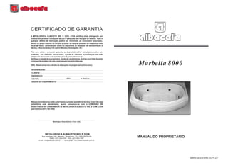 Manual Banheira Marbella 8000