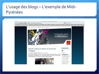 L’usage des blogs – L’exemple de Midi-Pyrénées 