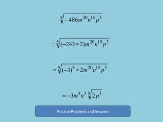 Practice Problems and Answers 