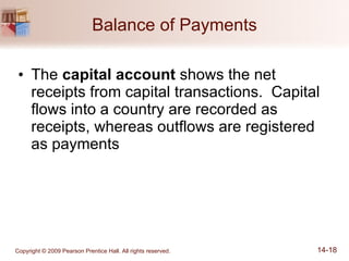 Balance of Payments The  capital account  shows the net receipts from capital transactions.  Capital flows into a country are recorded as receipts, whereas outflows are registered as payments 